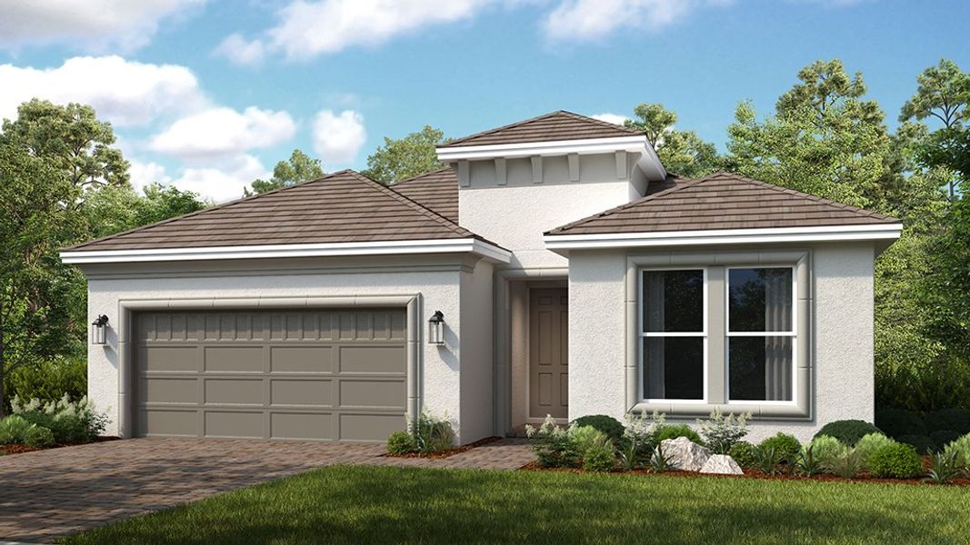 Representative exterior photo of a completed home built from the Azzurro by Taylor Morrison in Esplanade at Wiregrass Ranch, Wesley Chapel, FL (Image 17). Representative exterior photo of a completed home built from the Azzurro by Taylor Morrison in Esplanade at Wiregrass Ranch, Wesley Chapel, FL (Image 17).