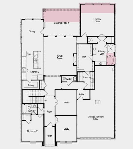 Extended primary suite, extended covered patio, drop-in tub at primary bath, study in place of flex, alternate second floor layout, and 12' pop-up ceilings at game room. Extended primary suite, extended covered patio, drop-in tub at primary bath, study in place of flex, alternate second floor layout, and 12' pop-up ceilings at game room.