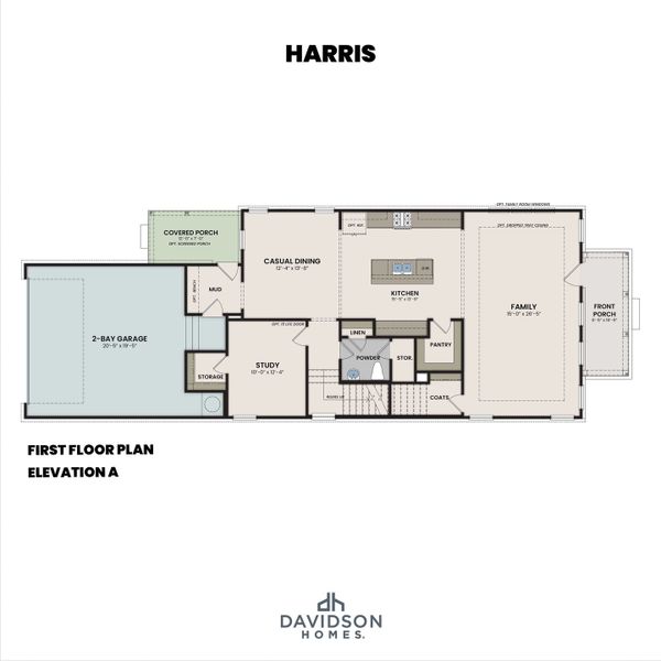 2D floor plan layout for the The Harris A by Davidson Homes LLC in Forestville Yard, Knightdale, NC (Image 2). 2D floor plan layout for the The Harris A by Davidson Homes LLC in Forestville Yard, Knightdale, NC (Image 2).