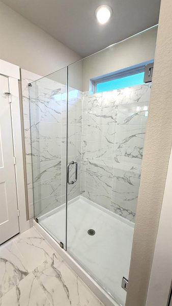 Rinse off the stresses of your day in this oversized shower.