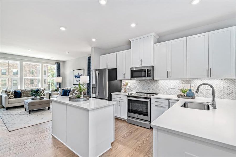Representative furnished interior of a home built from the Clarendon 4 Story by Ryan Homes in Ashmore Square, Charlotte (Image 6).
