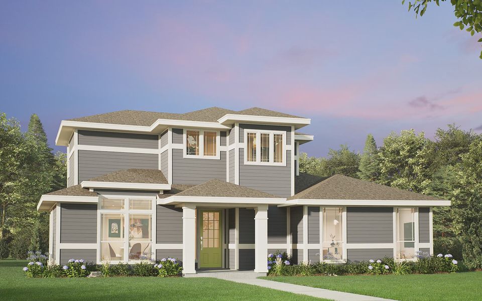 Representative exterior photo of a completed home built from the Bryan by Brookfield Residential in Easton Park, Austin, TX (Image 11).