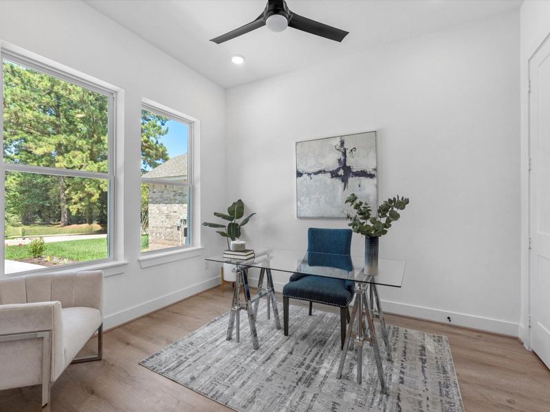 The study sits conveniently at the front of the home, also featuring a closet The study sits conveniently at the front of the home, also featuring a closet