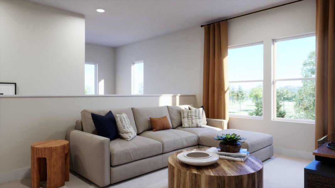 Furnished interior view inside a new home in Lariat, Liberty Hill (Image 8). Furnished interior view inside a new home in Lariat, Liberty Hill (Image 8).