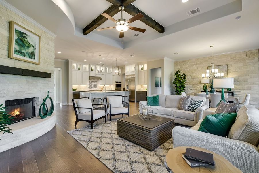 Representative furnished interior of a home built from the Madera II by Giddens Homes in Scofield Farms Estates, Georgetown (Image 5).