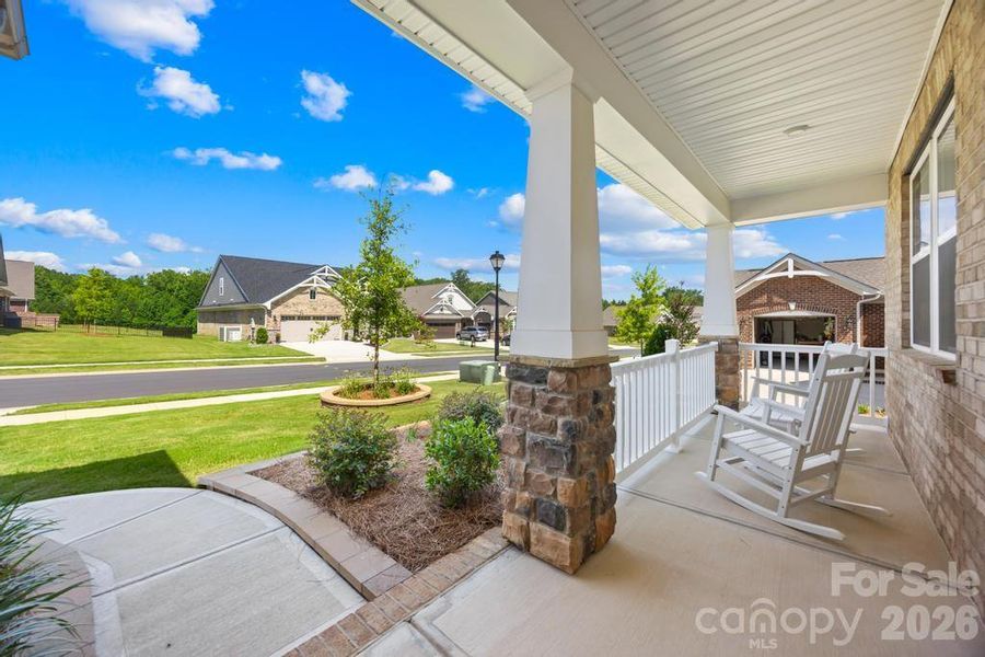 Exterior details and patio area of a home in Sonata at Mint Hill, Mint Hill (Image 24).