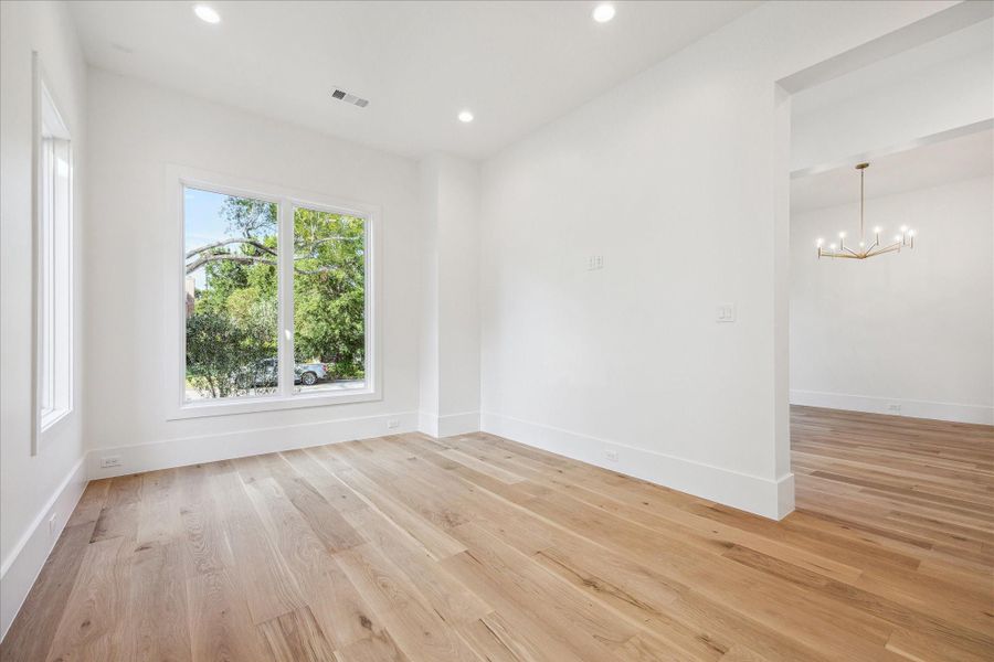 Down stairs office area.