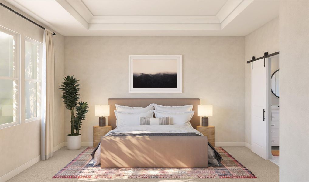 Secluded primary suite (*Artist rendering used for illustration purposes only.)