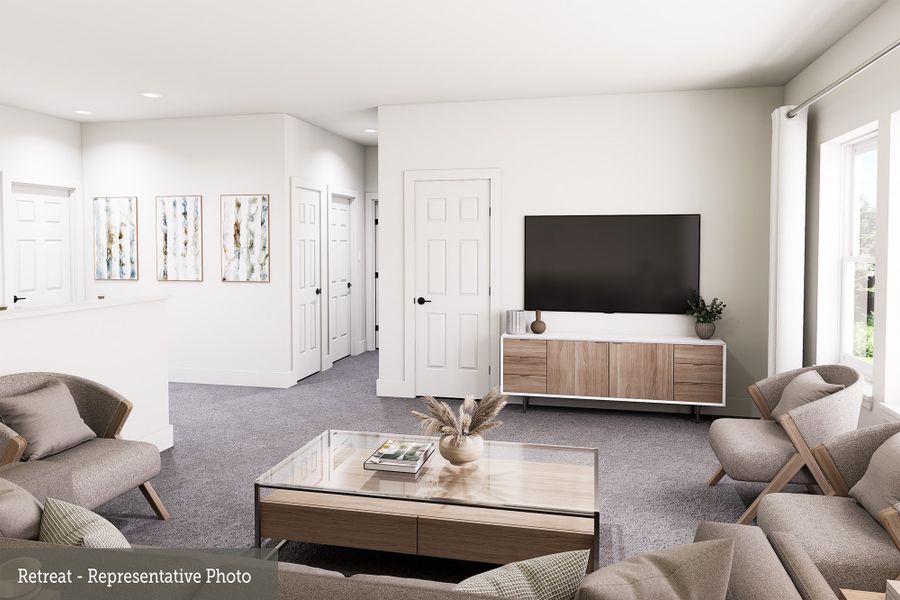 Representative furnished interior of a home built from the The Mansfield by David Weekley Homes in Grange - Reserve Collection, Katy (Image 4).