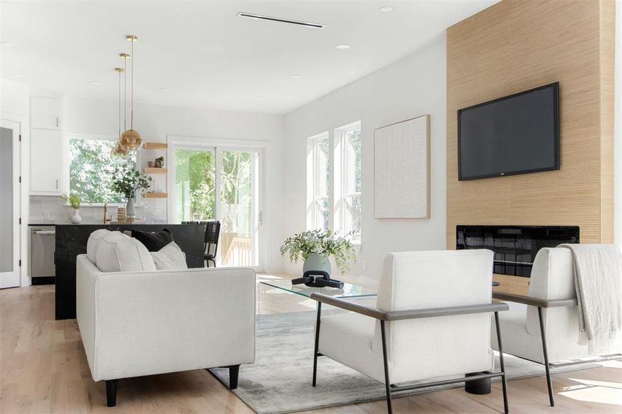 Living room featuring light hardwood / wood-style floors