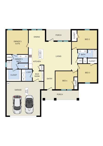 2D floor plan layout of this home in , Crestview, FL (Image 3). 2D floor plan layout of this home in , Crestview, FL (Image 3).