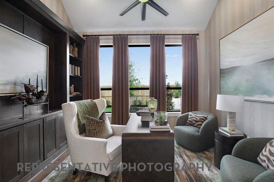 Furnished interior view inside a new home in Mustang Lakes, Celina (Image 7). Furnished interior view inside a new home in Mustang Lakes, Celina (Image 7).