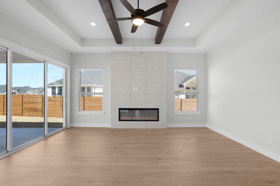 Representative unfurnished interior of a home built from the Samantha by Chesmar Homes in Lariat, Liberty Hill (Image 6). Representative unfurnished interior of a home built from the Samantha by Chesmar Homes in Lariat, Liberty Hill (Image 6).