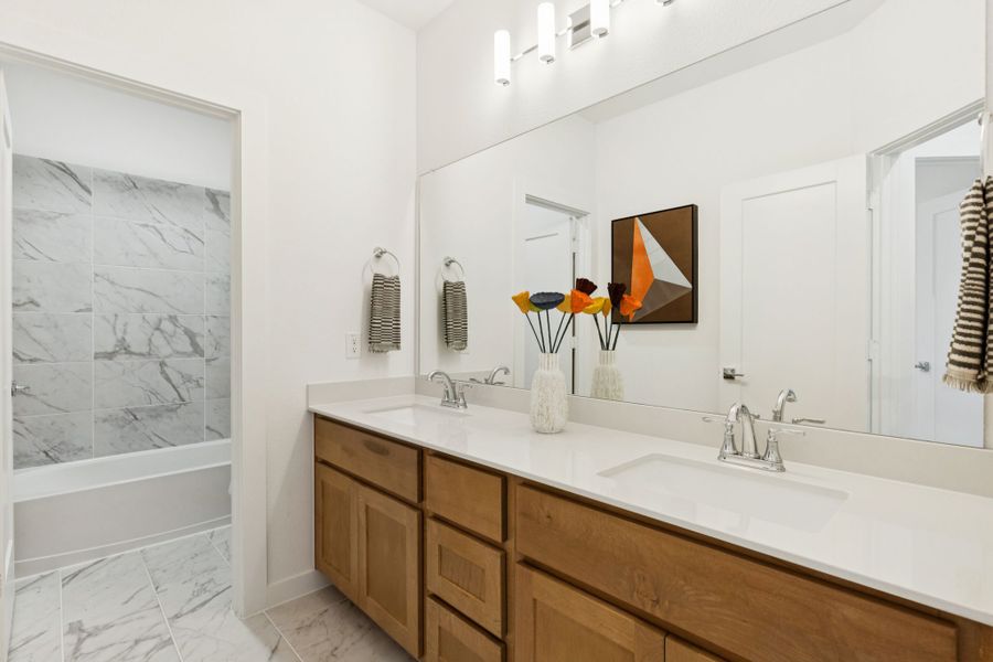 Bathroom in the Winters home plan by Trophy Signature Homes