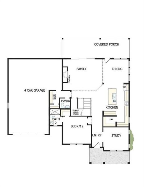 2D floor plan layout of this home in Meadow Brook Farms, Cumming, GA (Image 3).