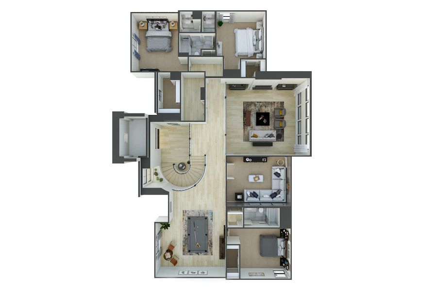2D floor plan layout for the Salerno by Tri Pointe Homes in Woodson’s Reserve, Spring, TX (Image 5).