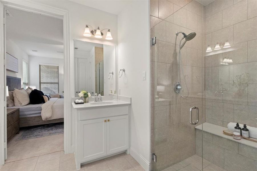 Furnished interior view inside a new home in Mustang Lakes 74', Celina (Image 32).