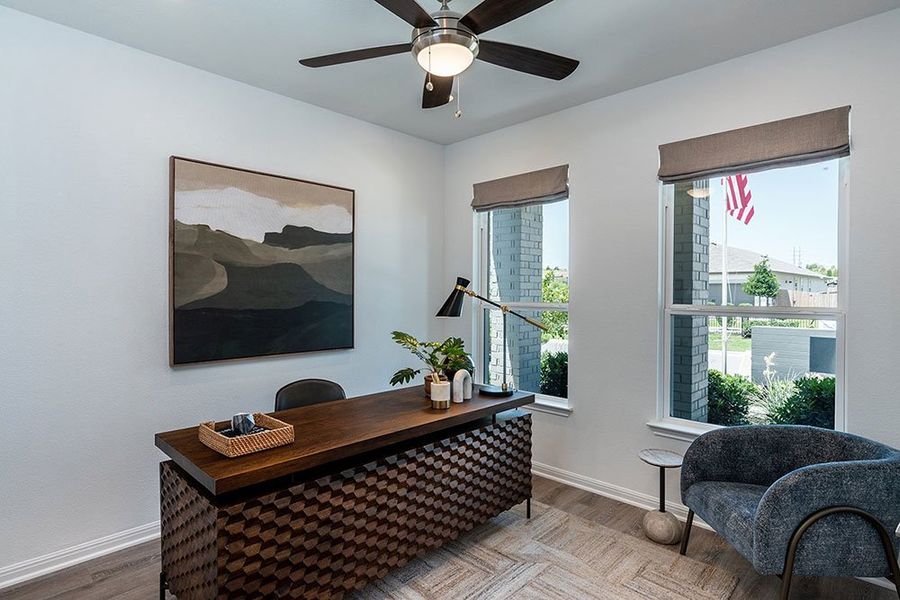 Representative furnished interior of a home built from the Jasmine by Taylor Morrison in Turner's Crossing 45s, Buda (Image 9).