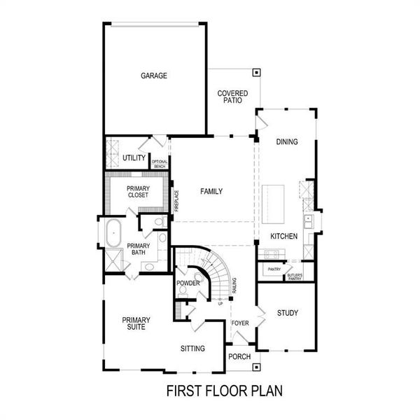 2D floor plan layout of this home in Trails at Cottonwood Creek, Rowlett, TX (Image 5).