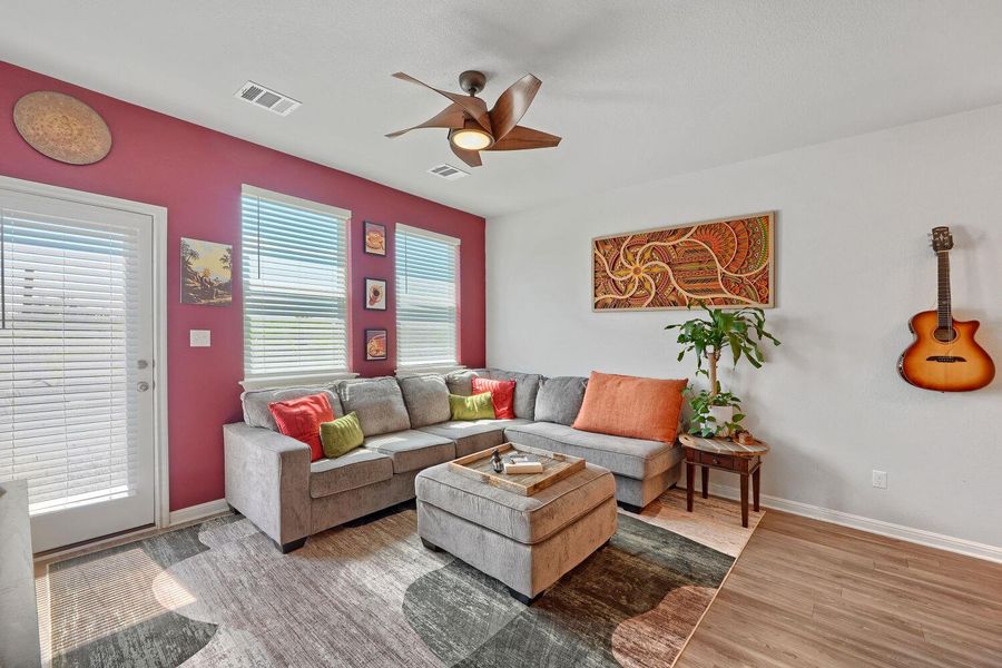 Furnished interior view inside a new home in Stallion Run, Buda (Image 19).