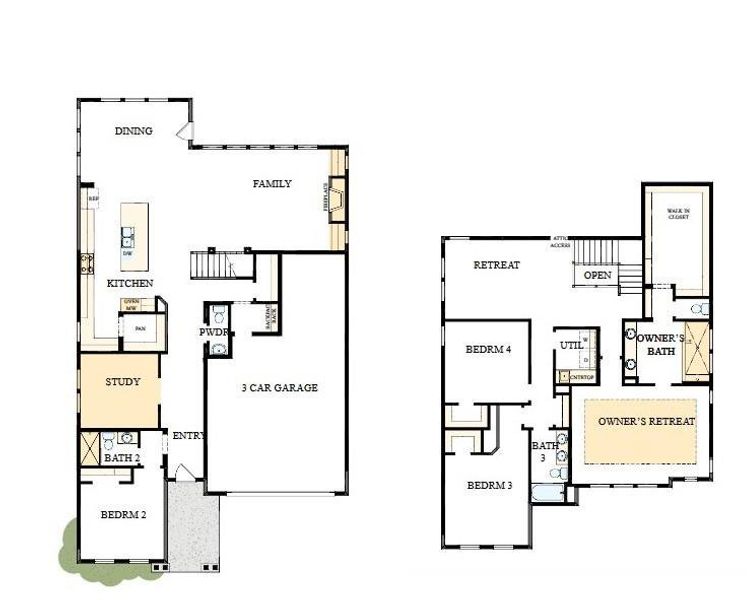 2D floor plan layout of this home in North Creek Village, Huntersville, NC (Image 2).