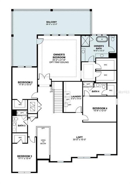 2D floor plan layout of this home in Solace at Corner Lake, Orlando, FL (Image 5). 2D floor plan layout of this home in Solace at Corner Lake, Orlando, FL (Image 5).