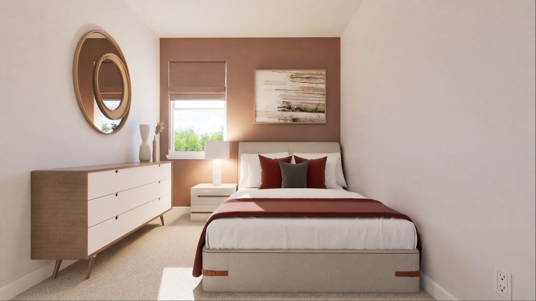 Representative furnished interior of a home built from the Dominic by New Home Co. in The Villas Collection at Novel, Austin (Image 14).