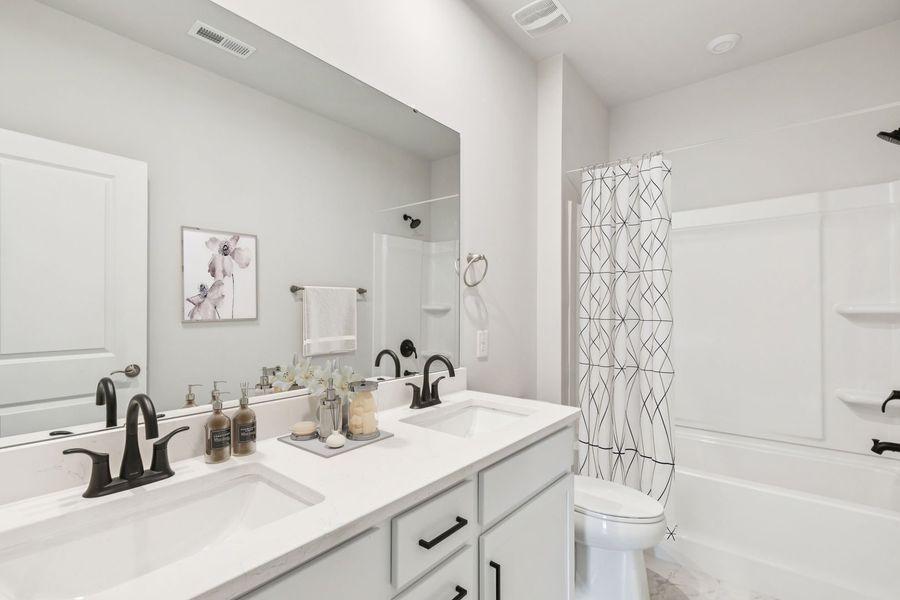 Furnished interior view inside a new home in The Beacon at Old Peachtree Single Family Homes, Lawrenceville (Image 351).