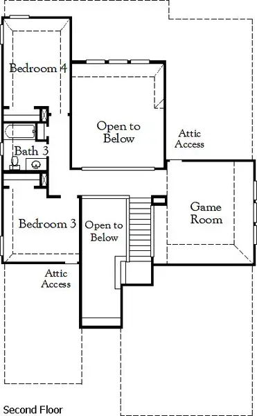 2D floor plan layout of this home in Blackhawk, Pflugerville, TX (Image 3).