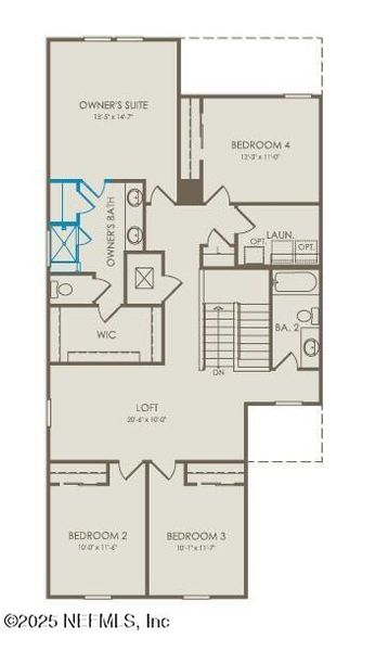 2D floor plan layout of this home in The Preserve at Bannon Lakes, St. Augustine, FL (Image 4).