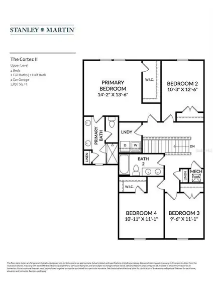 2D floor plan layout of this home in Oakfield Trails, Parrish, FL (Image 4).