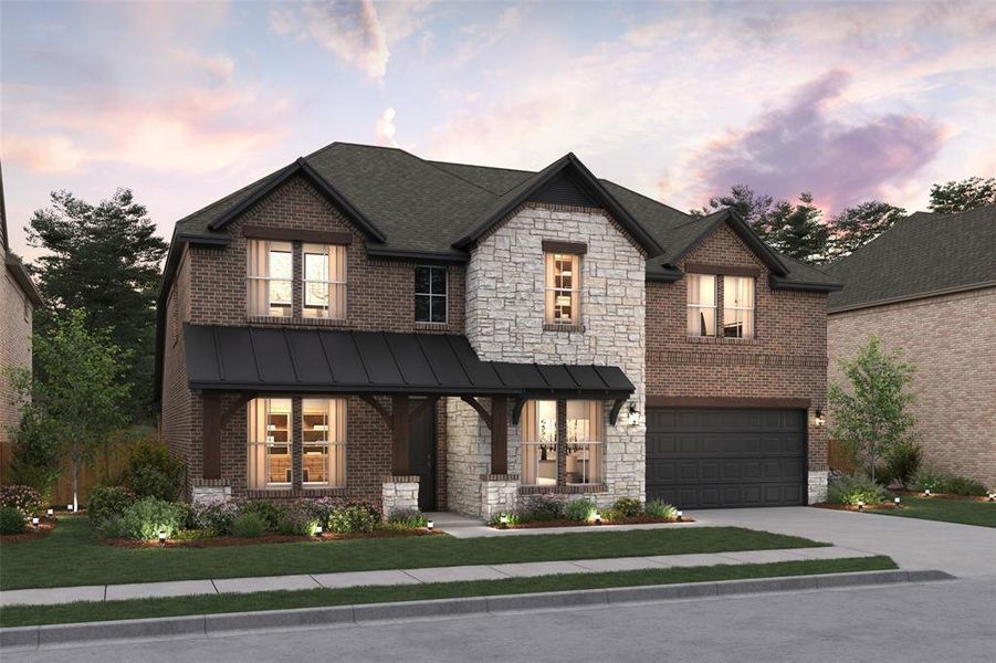 Front exterior of a new home in Heath Golf & Yacht Estates, Heath, TX, highlighting curb appeal (Image 1).
