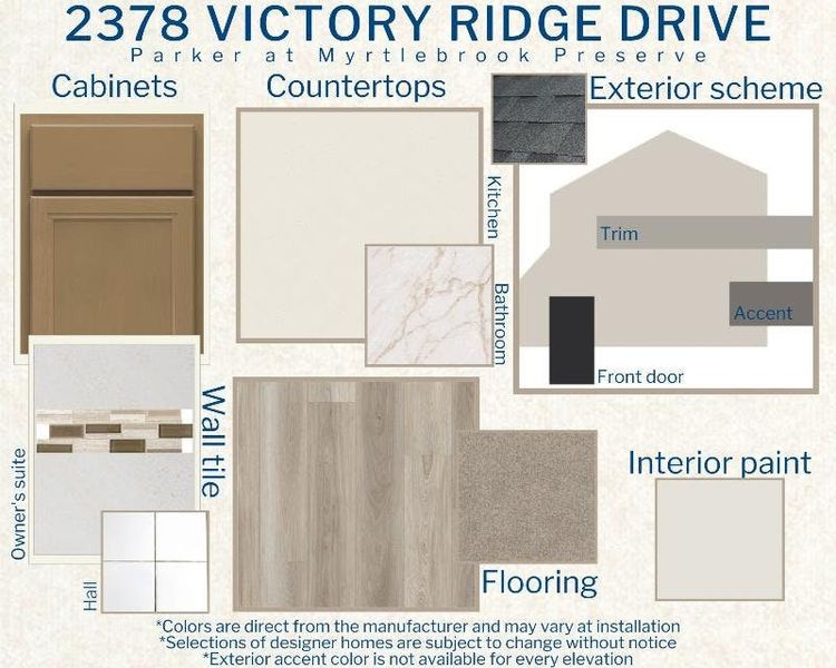 Parker - Colors for this home Parker - Colors for this home