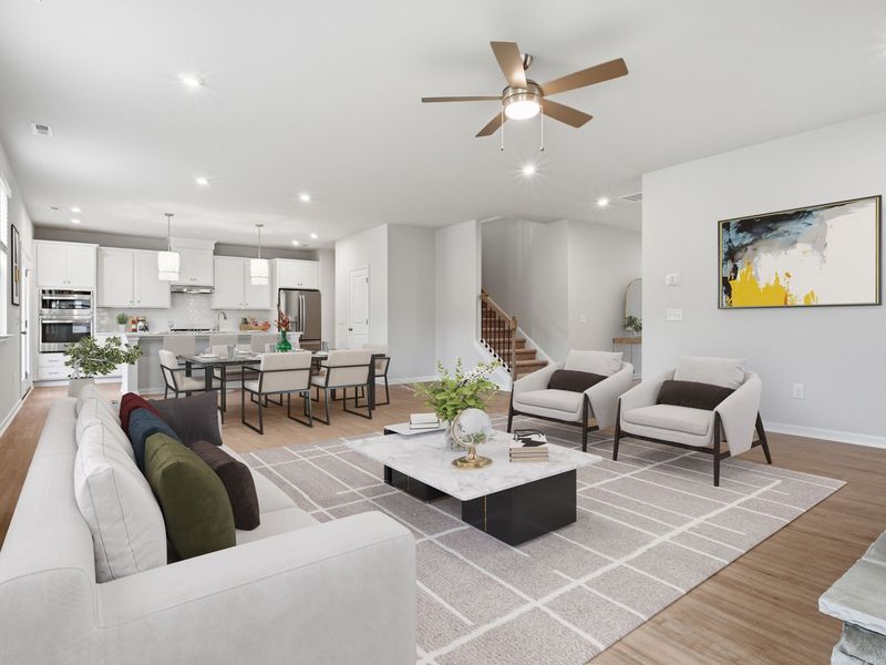 Furnished interior view inside a new home in Fallbrook Single Family Homes, Indian Trail (Image 6). Furnished interior view inside a new home in Fallbrook Single Family Homes, Indian Trail (Image 6).