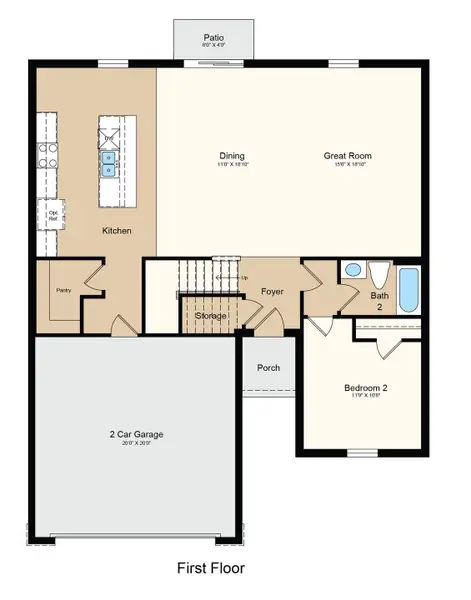 2D floor plan layout of this home in Westview, Kissimmee, FL (Image 3).