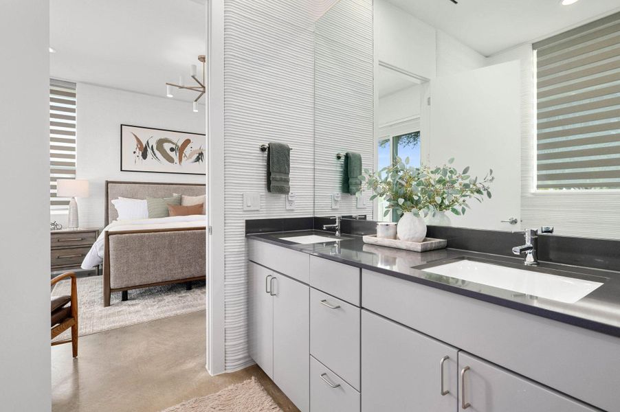 Furnished interior view inside a new home in Wolf Ranch: Genesis Collection, Georgetown (Image 15). Furnished interior view inside a new home in Wolf Ranch: Genesis Collection, Georgetown (Image 15).