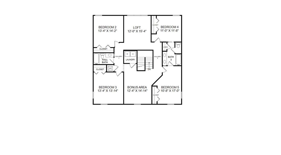 2D floor plan layout for the Wayfair II by Highland Homes of Florida in Myrtlebrook Preserve, Lakeland, FL (Image 4).