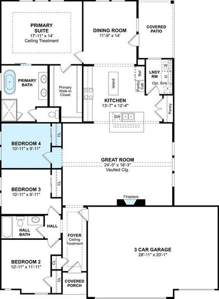 The Juniper III floor plan by K. Hovnanian Homes. 1st Floor shown. *Prices, plans, dimensions, features, specifications, materials, and availability of homes or communities are subject to change without notice or obligation.