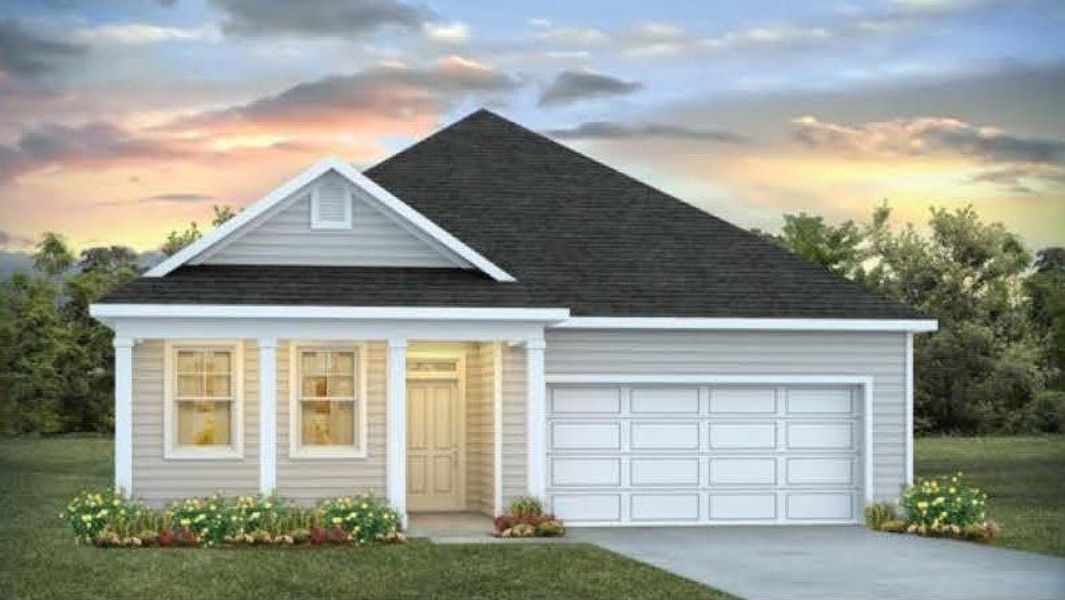 Front exterior of a new home in Laurel Grove, Guyton, GA, highlighting curb appeal (Image 19). Front exterior of a new home in Laurel Grove, Guyton, GA, highlighting curb appeal (Image 19).