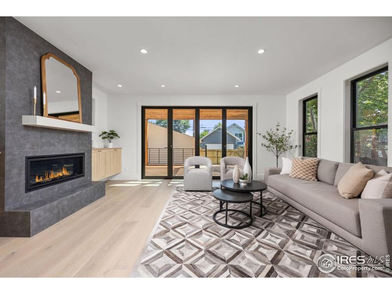 Living Room with 4 panel - folding doors