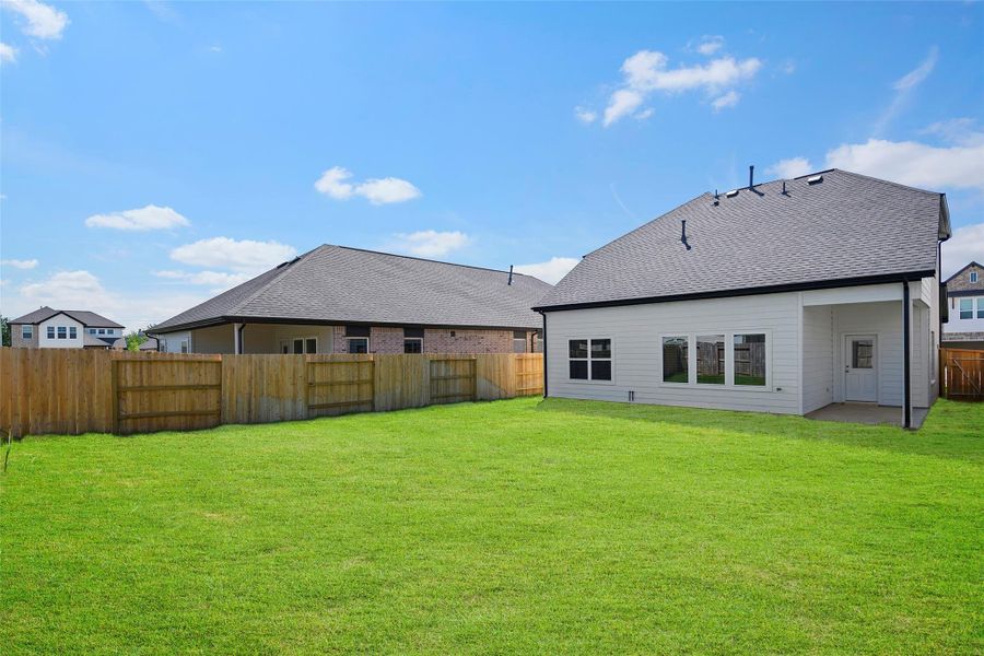 Plenty of space for a playset, garden, or future outdoor kitchen.