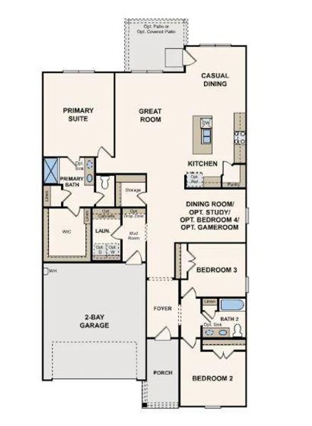 2D floor plan layout of this home in Russell Ranch, Bay City, TX (Image 5).