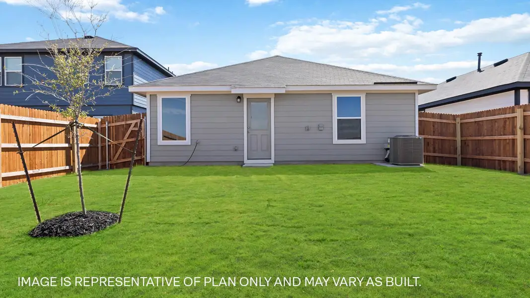 Exterior details and patio area of a home in Marigold, Kyle (Image 4).