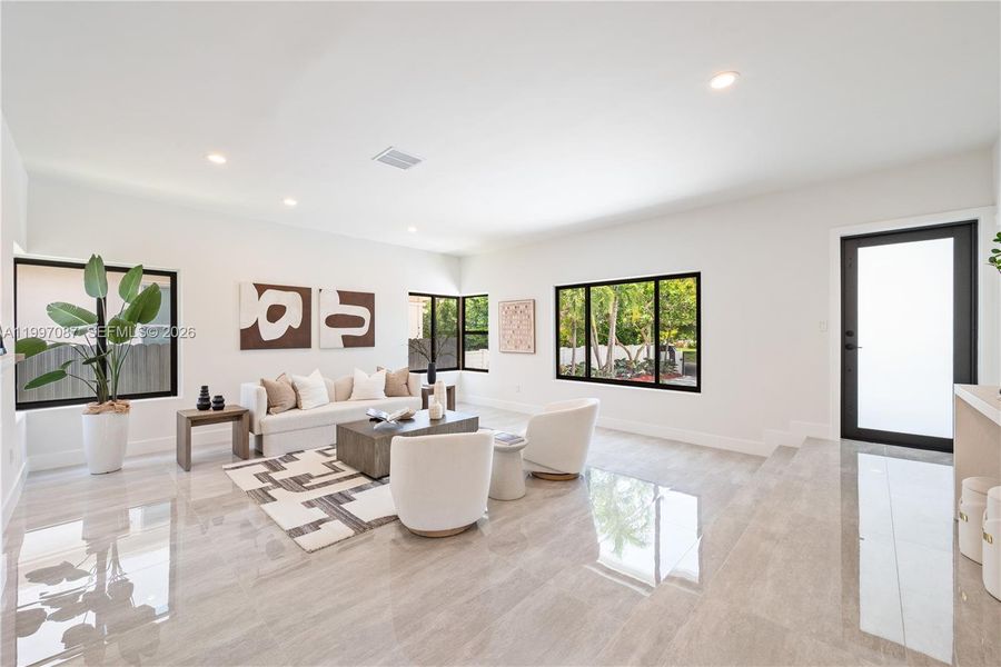 Furnished interior view inside a new home in , Miami Beach (Image 12). Furnished interior view inside a new home in , Miami Beach (Image 12).