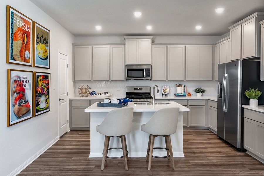 Representative furnished interior of a home built from the Bruckner 2 by Taylor Morrison in Longview 40s - Alley, Del Valle (Image 3). Representative furnished interior of a home built from the Bruckner 2 by Taylor Morrison in Longview 40s - Alley, Del Valle (Image 3).