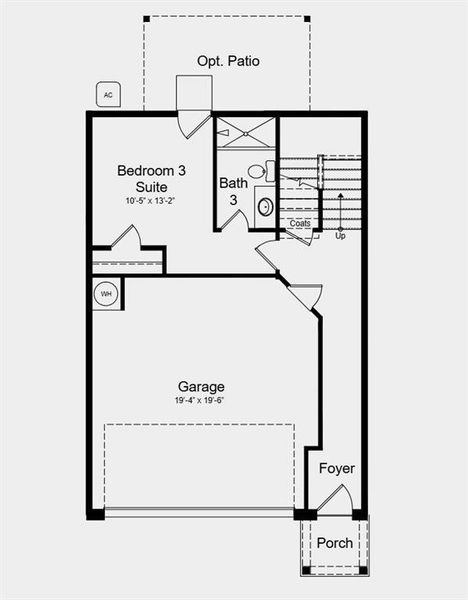 2D floor plan layout of this home in Chandler Run, Tucker, GA (Image 4).