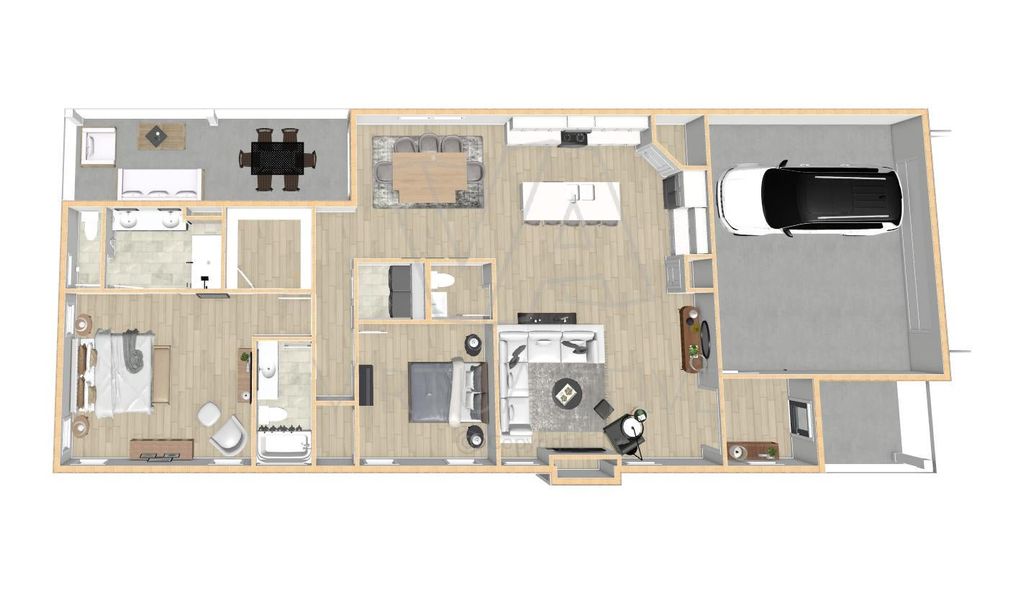 2D floor plan layout for the Redbud by McKee Homes in The Walk at East Village, Clayton, NC (Image 5). 2D floor plan layout for the Redbud by McKee Homes in The Walk at East Village, Clayton, NC (Image 5).