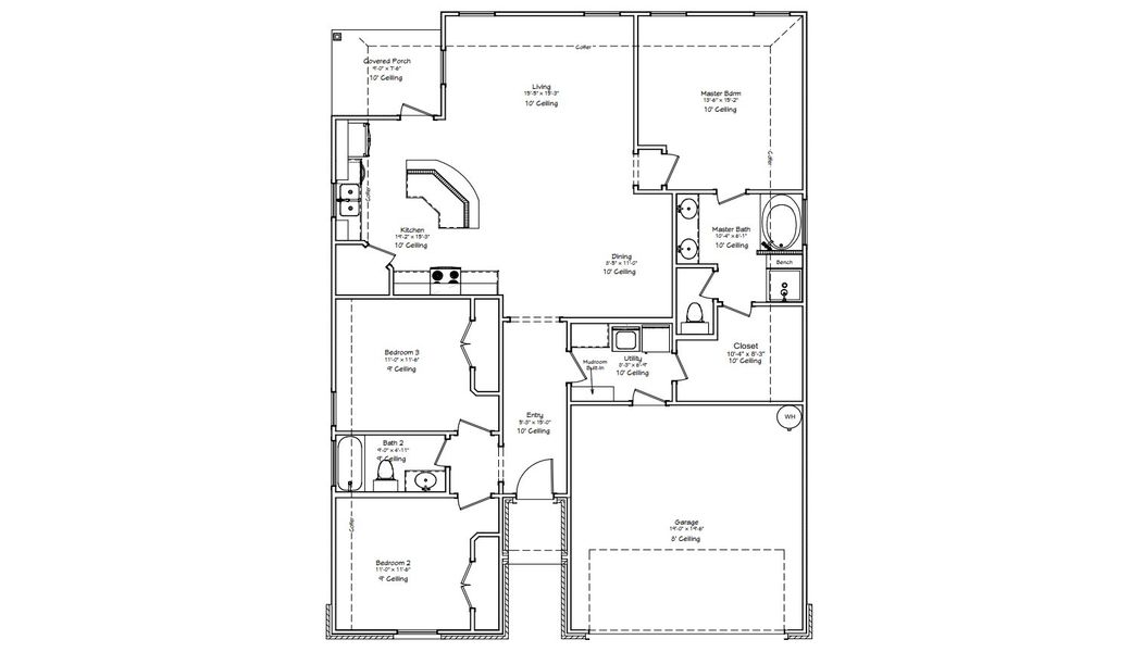 2D floor plan layout of this home in Pinemont, Bryan, TX (Image 2).