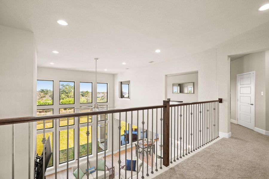 Hall featuring recessed lighting and carpet Hall featuring recessed lighting and carpet