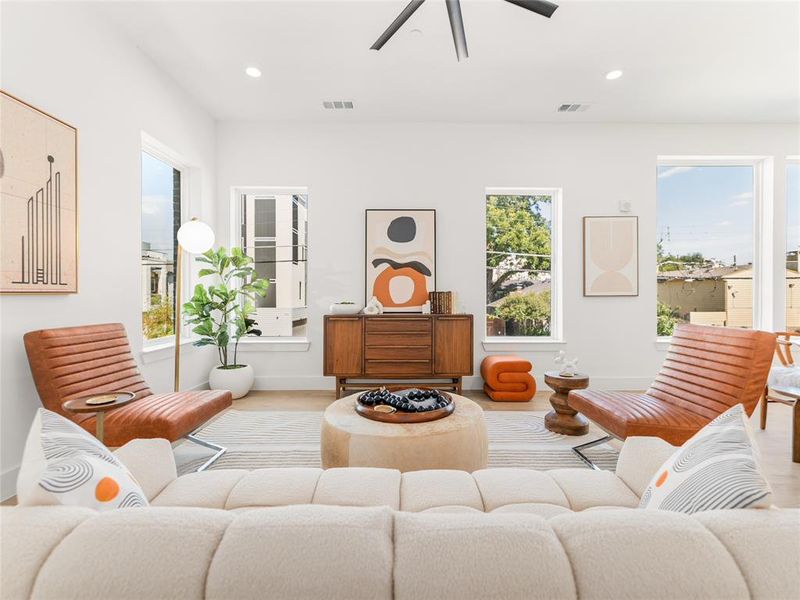 Large windows allowing for an abundance of light. Large windows allowing for an abundance of light.